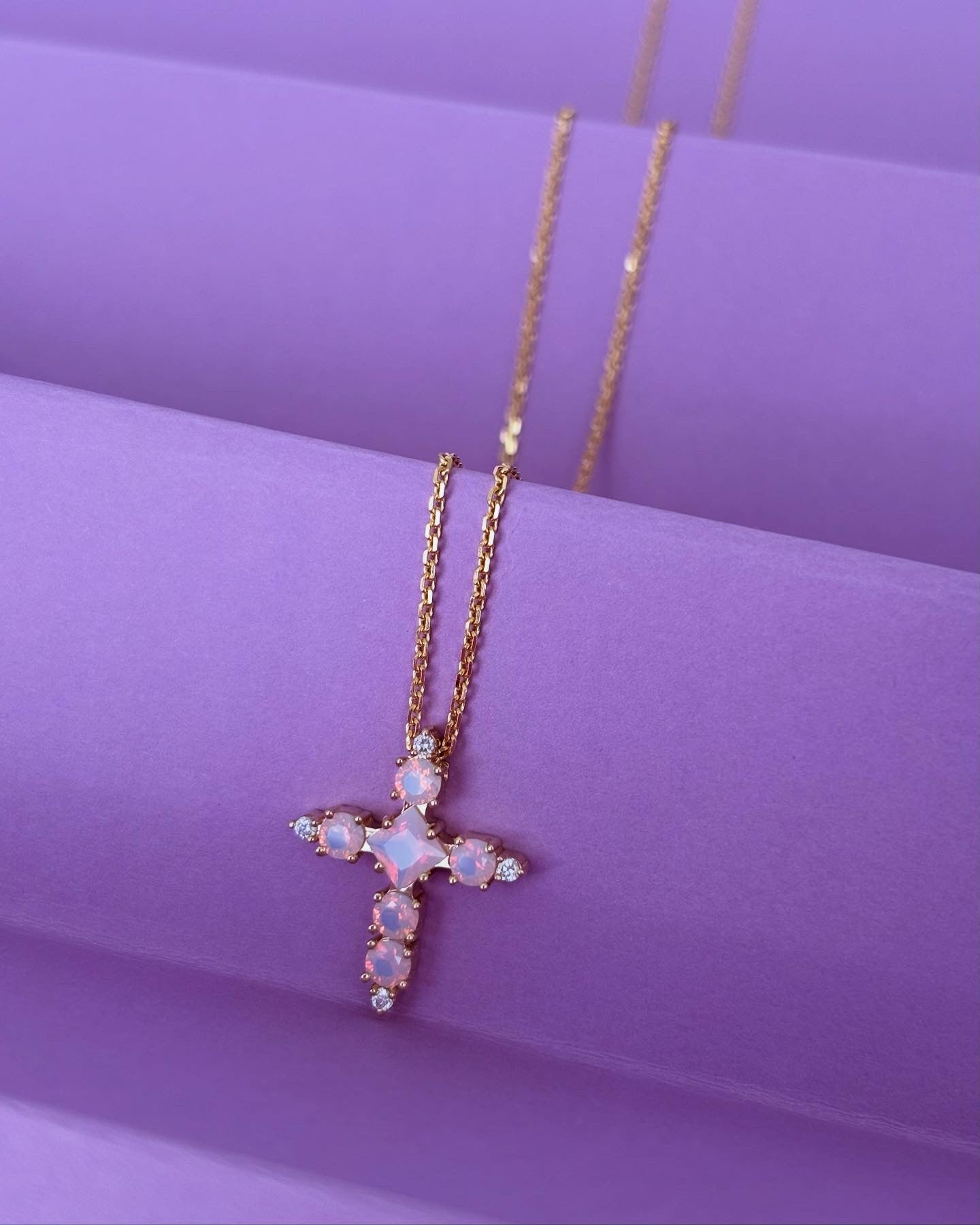 The Opal Cross Necklace