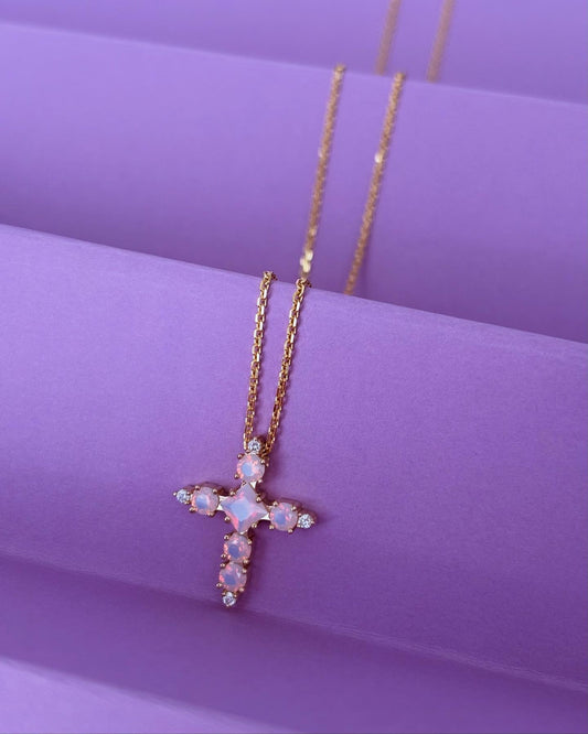 The Opal Cross Necklace